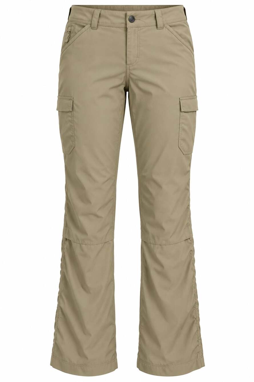Duluth Trading Co Dry on the Fly Cargo Pants Womens 12x31 Khaki Tan Bootcut
